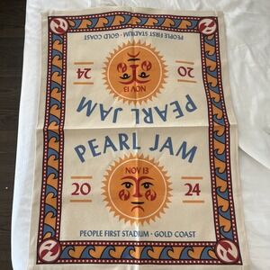 NEW Pearl Jam Australia 2024 Gold Coast Tea Towel Melbourne Sydney World Tour